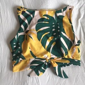 Lime Ricki Banana Palm Swim TOP